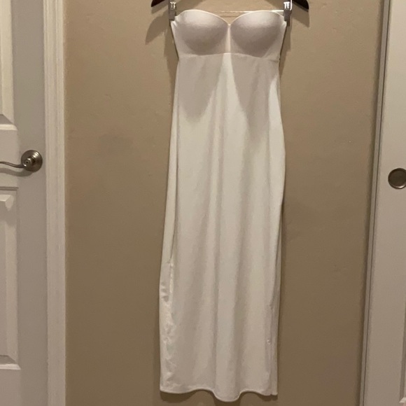 white strapless full length bra slip size 36B-David’s Bridal by Q-T Intimates - Picture 2 of 16